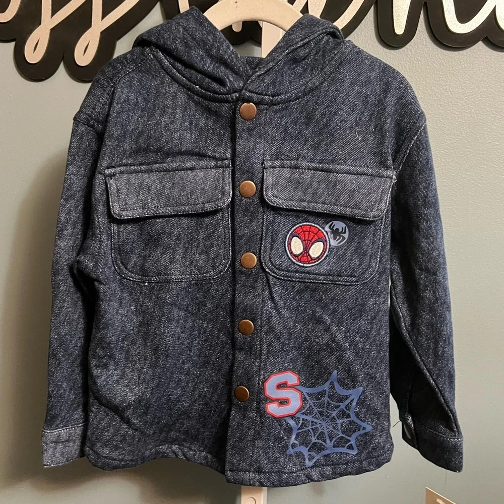 Marvel Spidey Amazing Friends Blue Jean Appearance Hooded Jacket NWT 3T